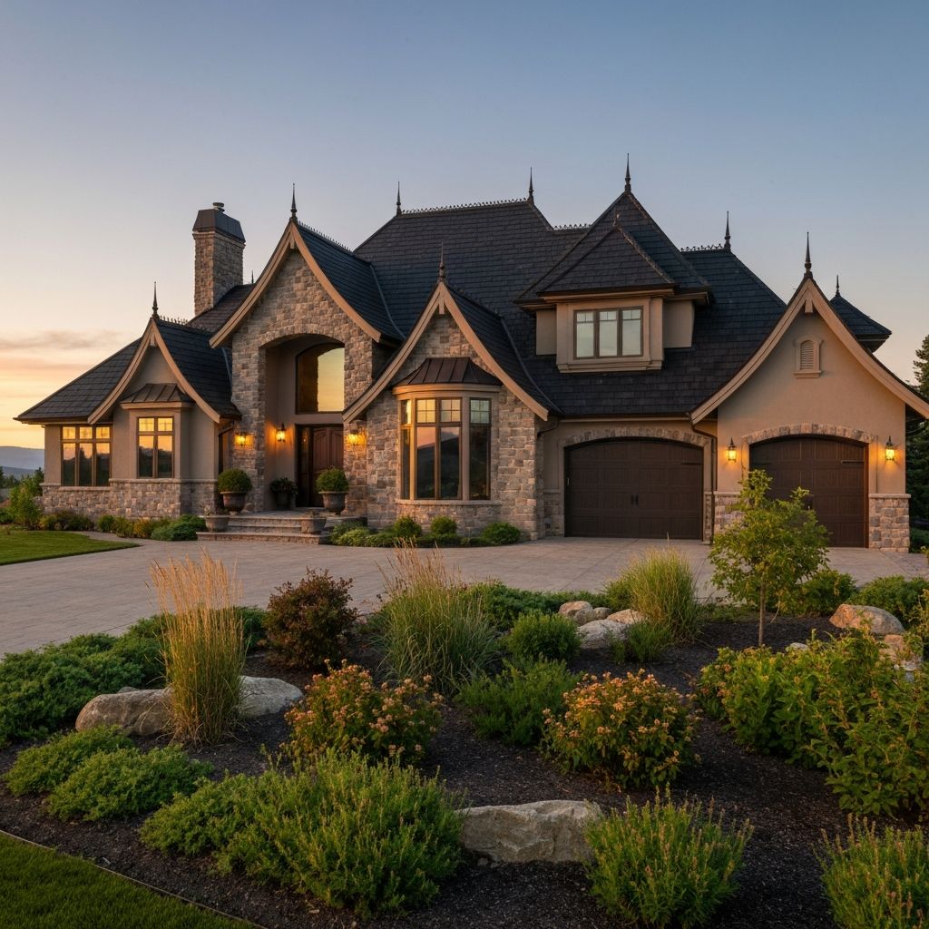 Estate home reroof in Evergreen, Calgary with mountain views